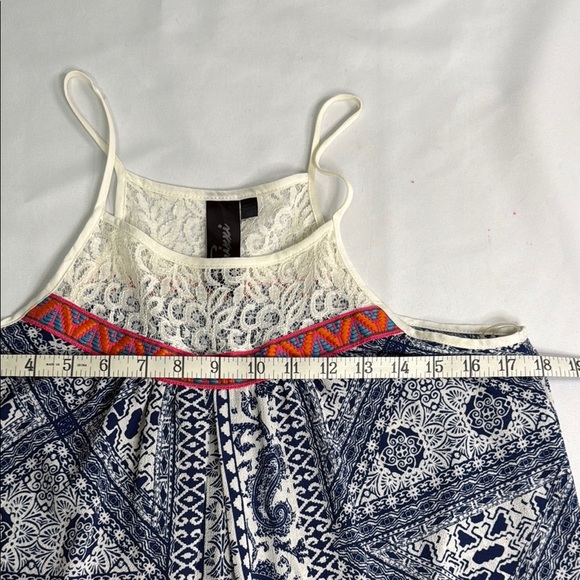 Trixxi Blue and White Sleeveless Halter Sundress - Picture 5 of 7